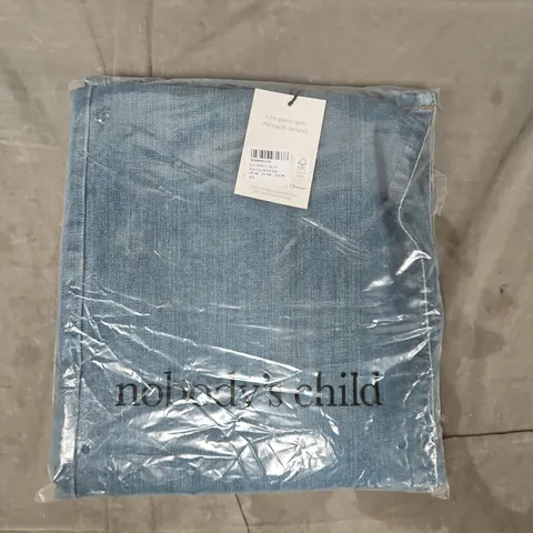 BAGGED NOBODY'S CHILD WIDE LEG STRETCH JEANS IN BLUE SIZE UK 10R