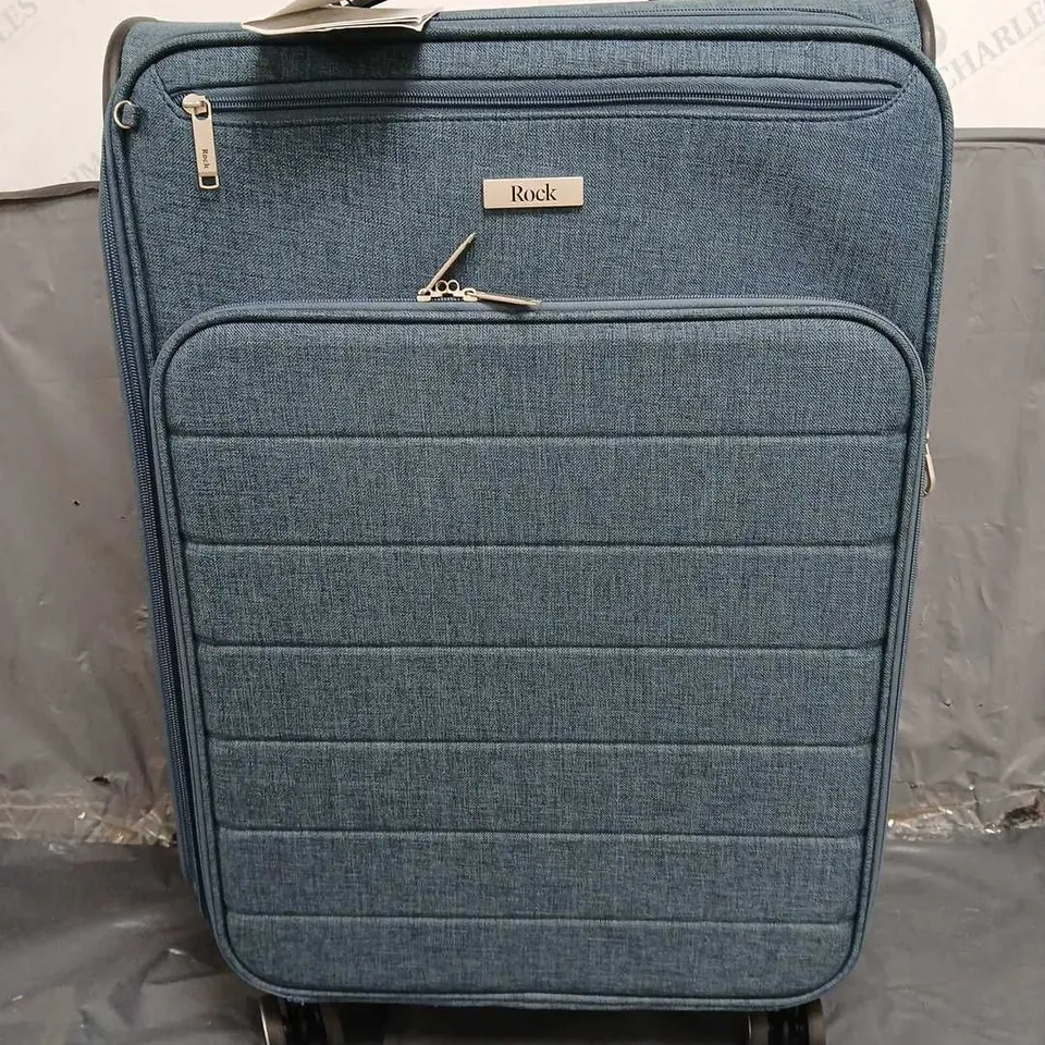 ROCKLITE DLX SOFT UNIQUE LIGHTWEIGHT LARGE SUITCASE IN DENIM BLUE