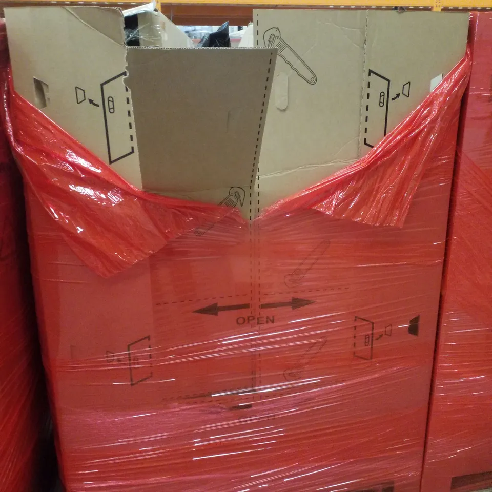 PALLET CONTAINING ASSORTED PRODUCTS INCLUDING TRAMPOLINE, LASCOOTA KIDS SCOOTER, DRYWALL SANDER & TOY STORAGE RACK