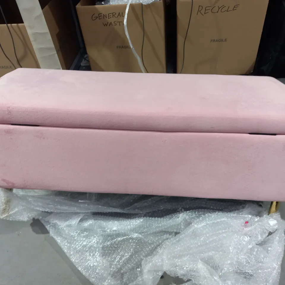 ALISON CORK ROSE VELVET OTTOMAN STORAGE BENCH PINK- COLLECTION ONLY