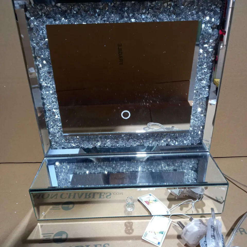 JULIEN MACDONALD LIGHT UP ENCAPSULATED CRYSTAL DRESSING TABLE MIRROR