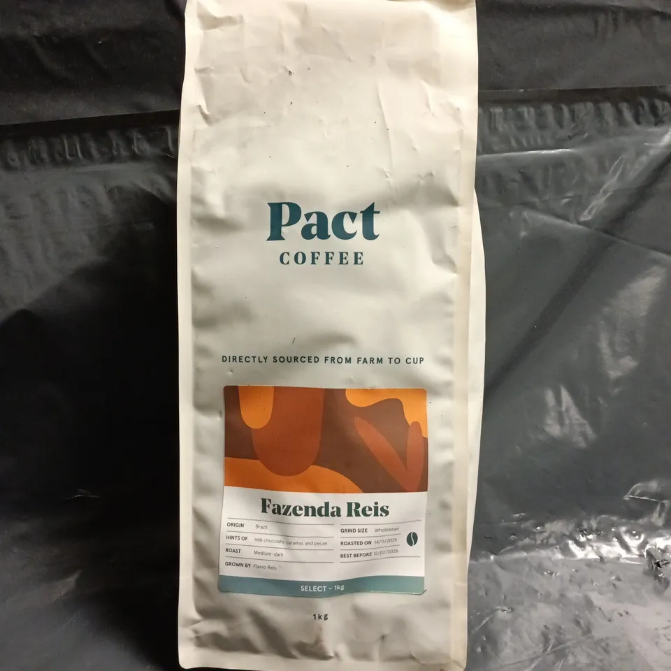 PACT COFFEE FAZENDA REIS WHOLEBEAN MEDIUM-DARK ROAST COFFEE BEANS