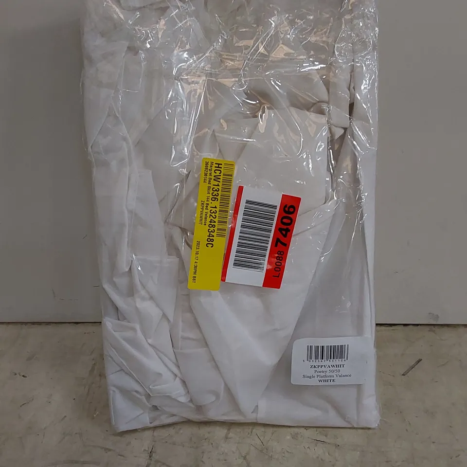 BAGGED MARGRET BED SKIRT 144 BED VALANCE WHITE // SINGLE 