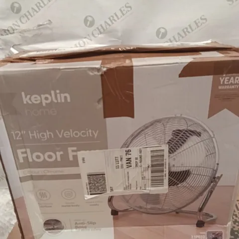 BOXED 12" KEPLIN FLOOR FAN