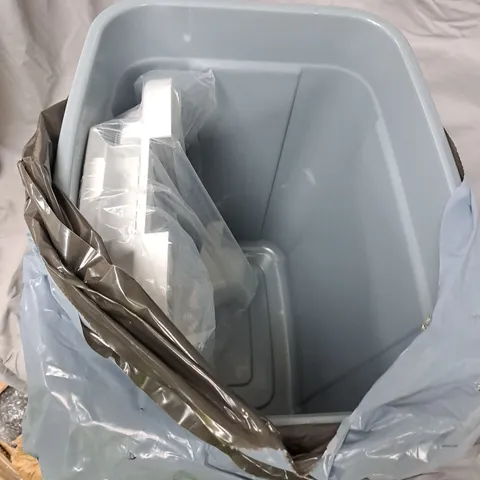 GREY PLASTIC STORAGE BIN