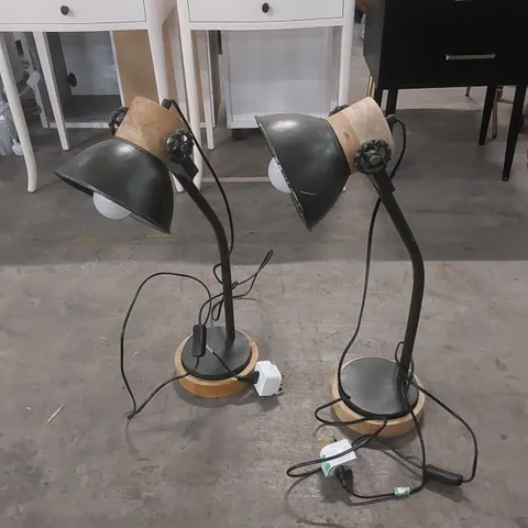 SET OF 2 DESIGNER INDUSTRIAL STYLE TABLE LAMPS