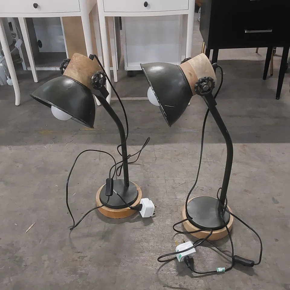 SET OF 2 DESIGNER INDUSTRIAL STYLE TABLE LAMPS 