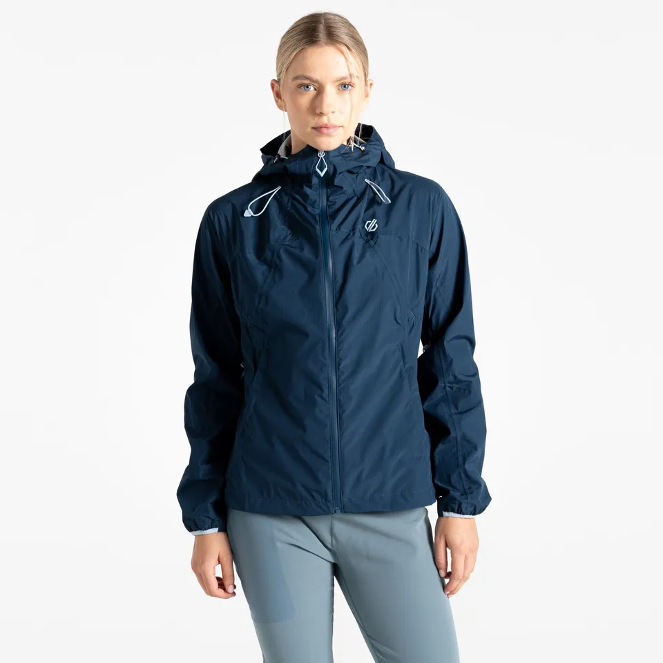 BRAND NEW DARE 2B WOMEN'S BREATHE EASY 2.5 LAYER WATERPROOF JACKET IN MOONLIGHT DENIM - 8