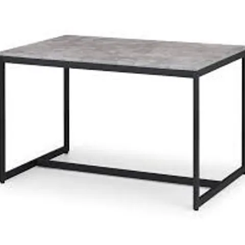 BOXED JULIAN BOWEN STATEN DINING TABLE - BLACK/CONCRETE EFFECT (1 BOX)