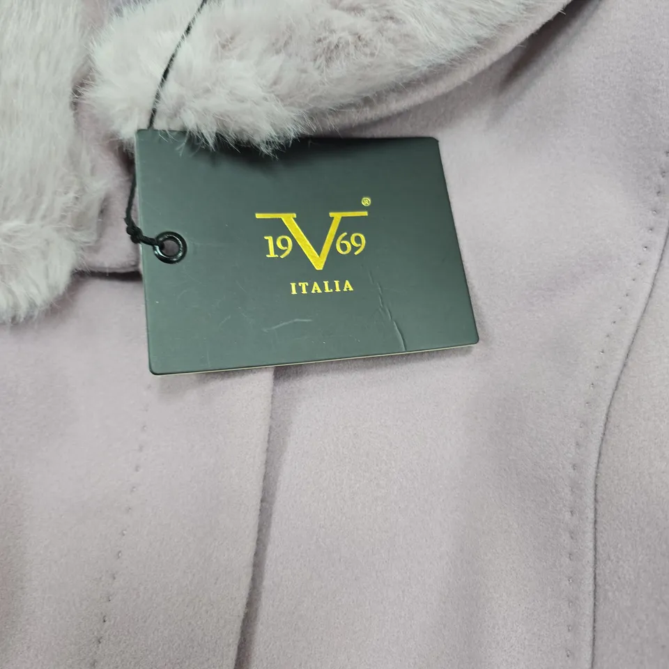 19V69 ITALIA BY ALESSANDRO VERSACE PINK FUR-TRIM COAT – WOMEN'S, 3XL