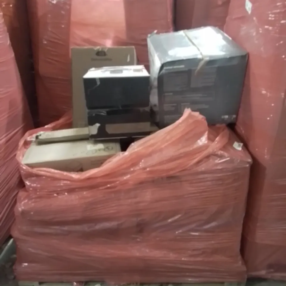 PALLET CONTAINING VARIOUS ASSORTED ITEMS TO INCLUDE: SLOW COOKER, DUAL ZONE DIGITAL AIR FRYER, DEHUMIDIFIER ETC.