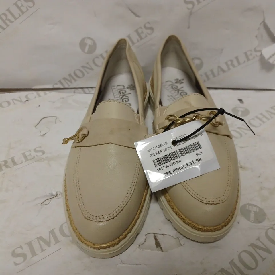 RIEKER ANTISTRESS SLIP ON SHOES IN OFF WHITE COLOUR - SIZE EU 39