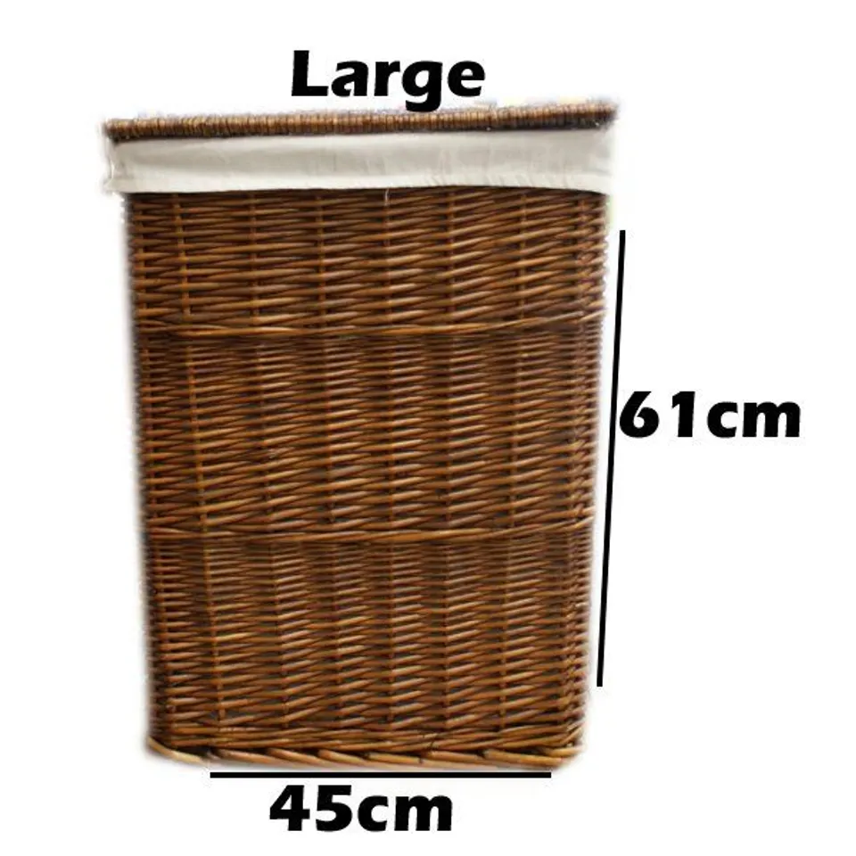 BOXED WICKER LAUNDRY BIN - LARGE