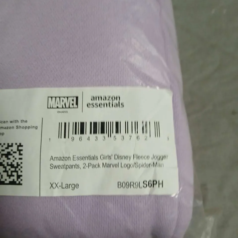 AMAZON ESSENTIALS GIRLS' DISNEY FLEECE JOGGER SWEATPANTS 2-PACK – MARVEL SPIDER-MAN, XX-LARGE