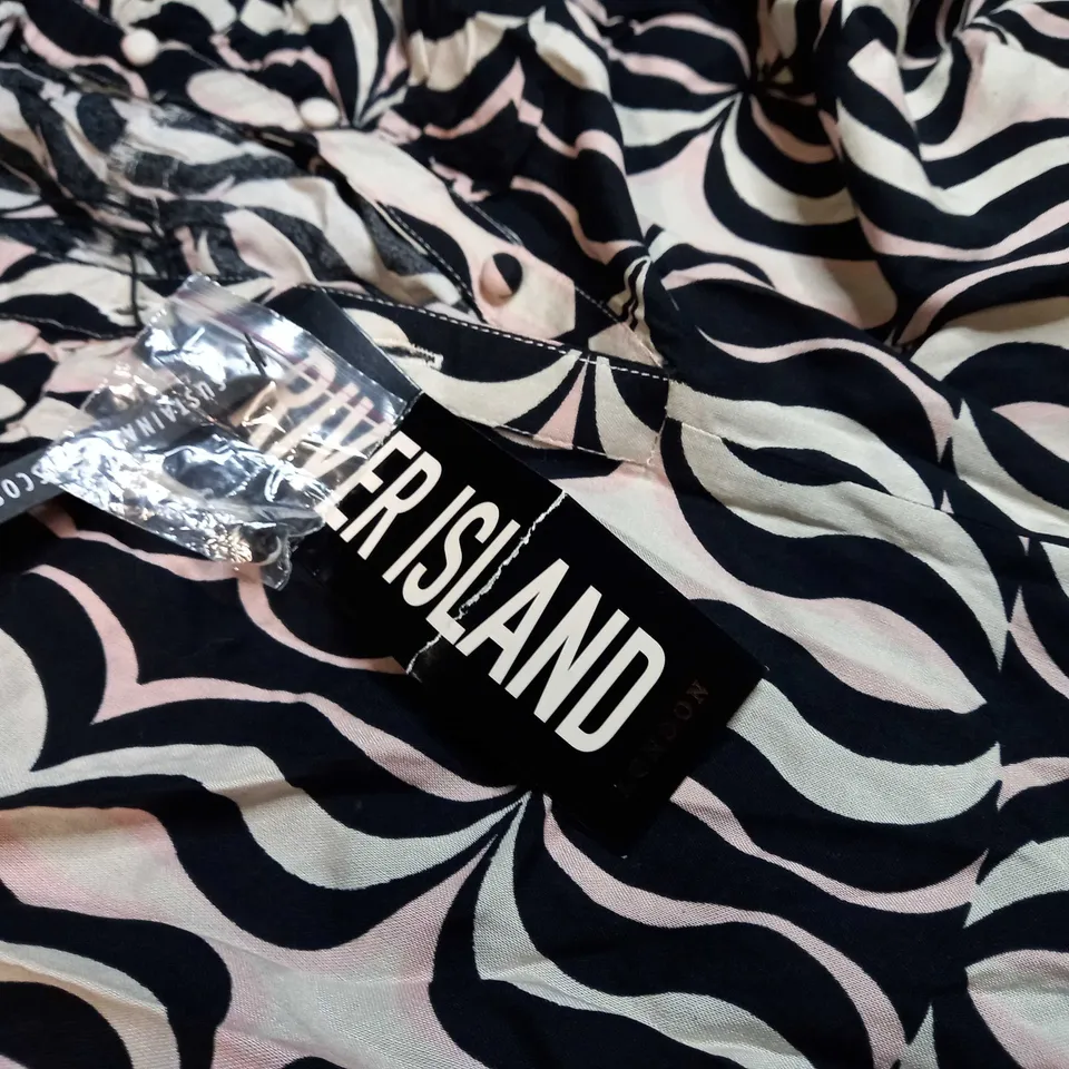 RIVER ISLAND BLACK/WHITE PINK DETAILED RETRO INSPIRED JUMPSUIT - SIZE 12