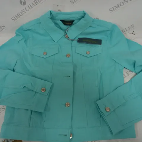 RUTH LANGSFORD AQUA DENIM JACKET - 12