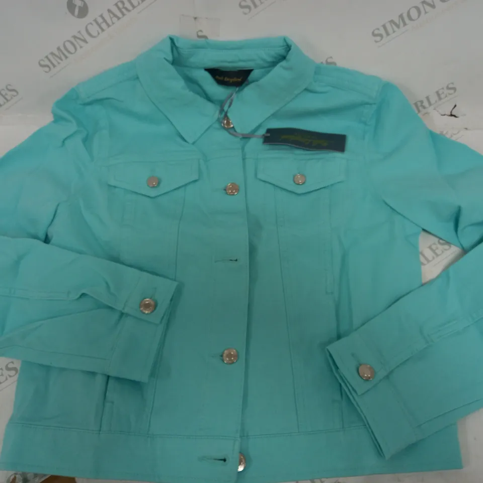 RUTH LANGSFORD AQUA DENIM JACKET - 12