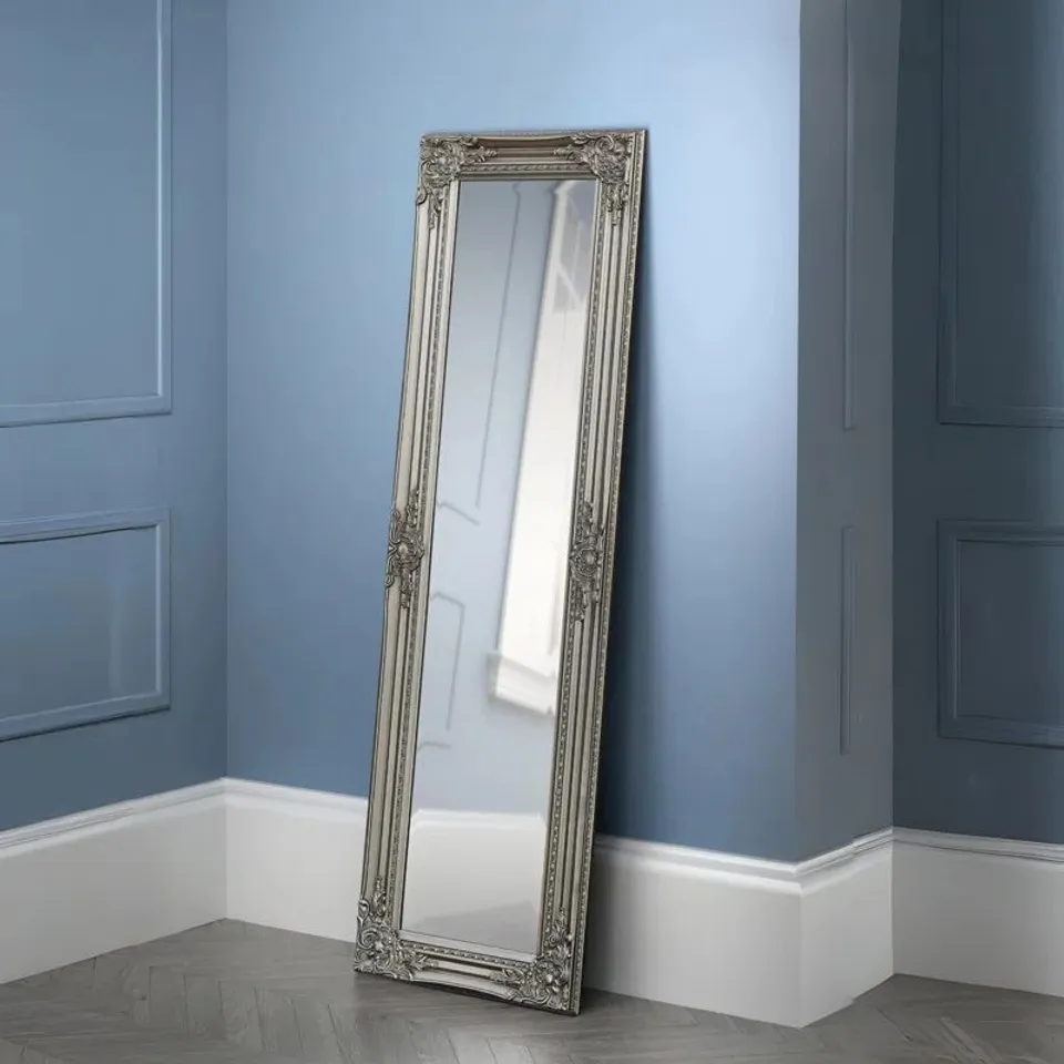 BOXED VIGUE WOOD FLAT FLOOR MIRROR - PEWTER (1 BOX)