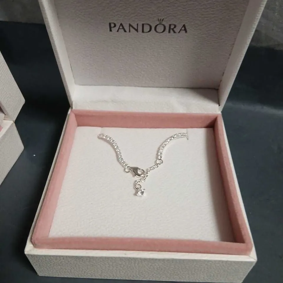 PANDORA SILVER NECKLACE WITH CHARM – BOXED