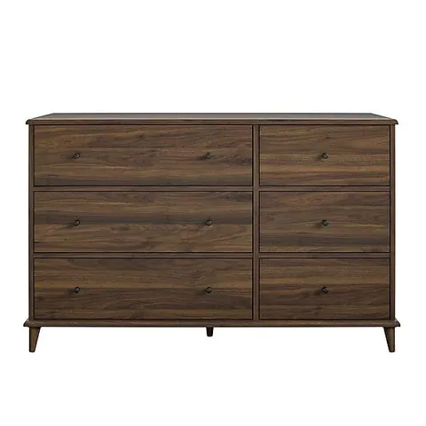 BOXED FARNSWORTH 6 DRAWER DRESSER - WALNUT (2 BOXES)