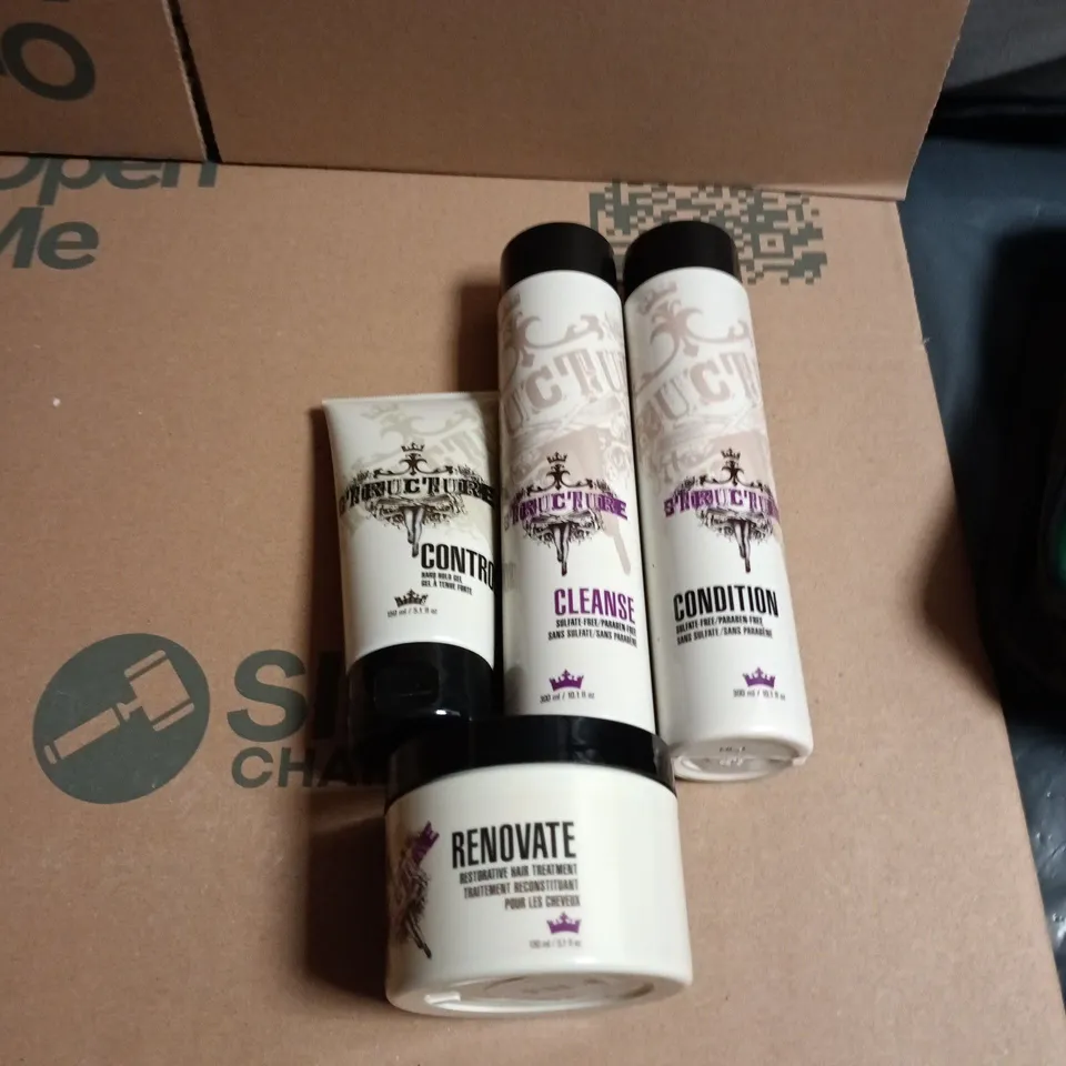 STRUCTURE HAIR CARE SET: CLEANSE, CONDITION, RENOVATE & CONTROL (4 X BOTTLES) + ZIP POUCH