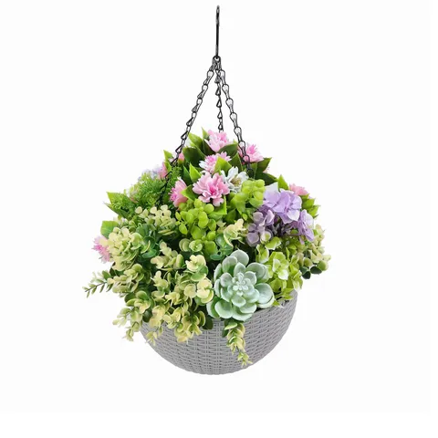 GARDEN STORIES SORBET OUTDOOR COLLECTION FAUX HANGING BASKET