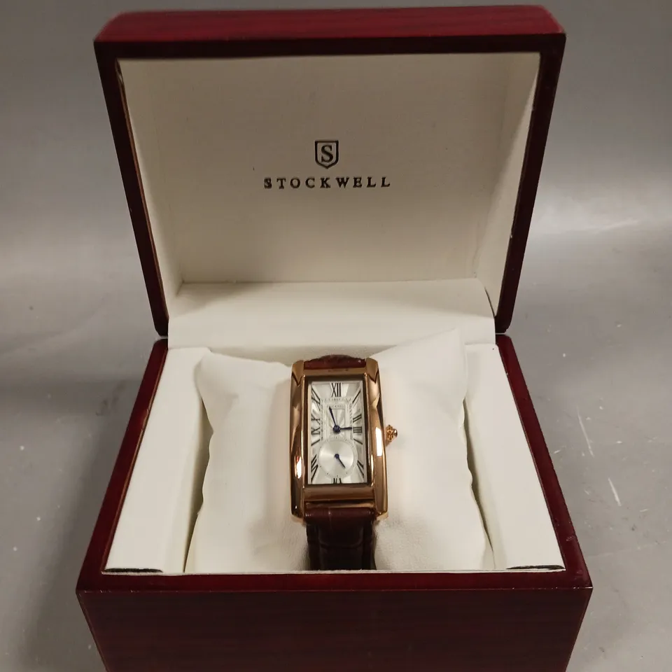 LADIES STOCKWELL WATCH – TEXTURED DIAL WITH SUB DIAL MINUTE HAND – LEATHER STRAP