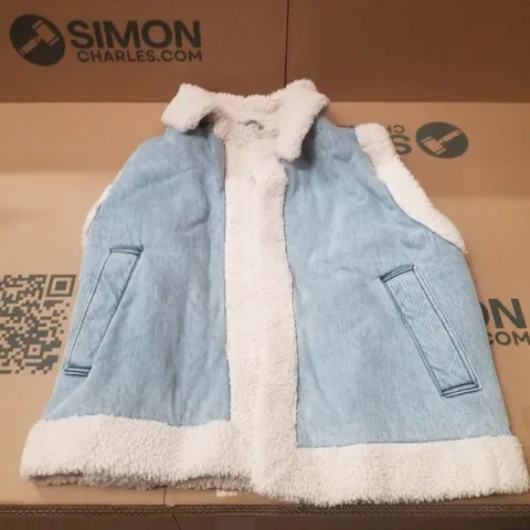 BOX CONTAINING APPROXIMATELY 6 BRAND NEW SIMPLY BE BLUE REGULAR SLEEVELESS DENIM GILETS - SIZE 18