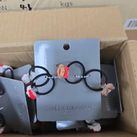 10X BOXES OF 24 GISELA GRAHAM FESTIVE HAIR BOBBLES