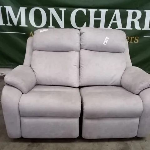 DESIGNER G PLAN KINGSBURY 2 SEATER ELECTRIC RECLINER DBL SOFA - STINGRAY PLATINUM FABRIC