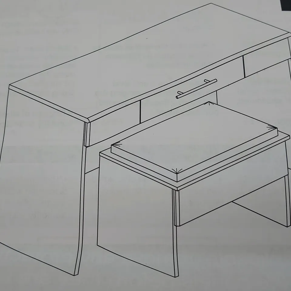 BRAND NEW BOXED NORMANDY DRESSER AND STOOL (1 BOX)
