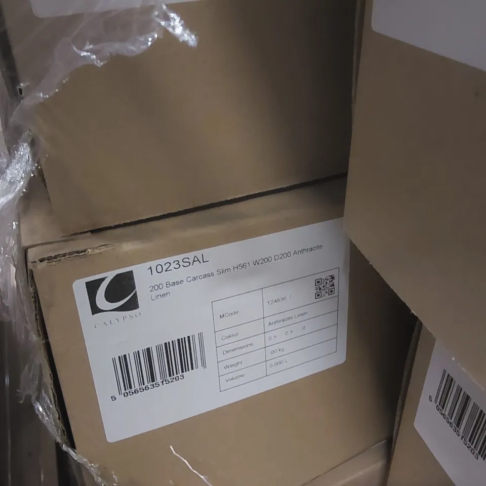 PALLET CONTAINING A LARGE QUANTITY OF ASSORTED BATHROOM FURNITURE PARTS INCLUDING: CALYPSO BASE CARCASSES, VANITY PANELS ECT