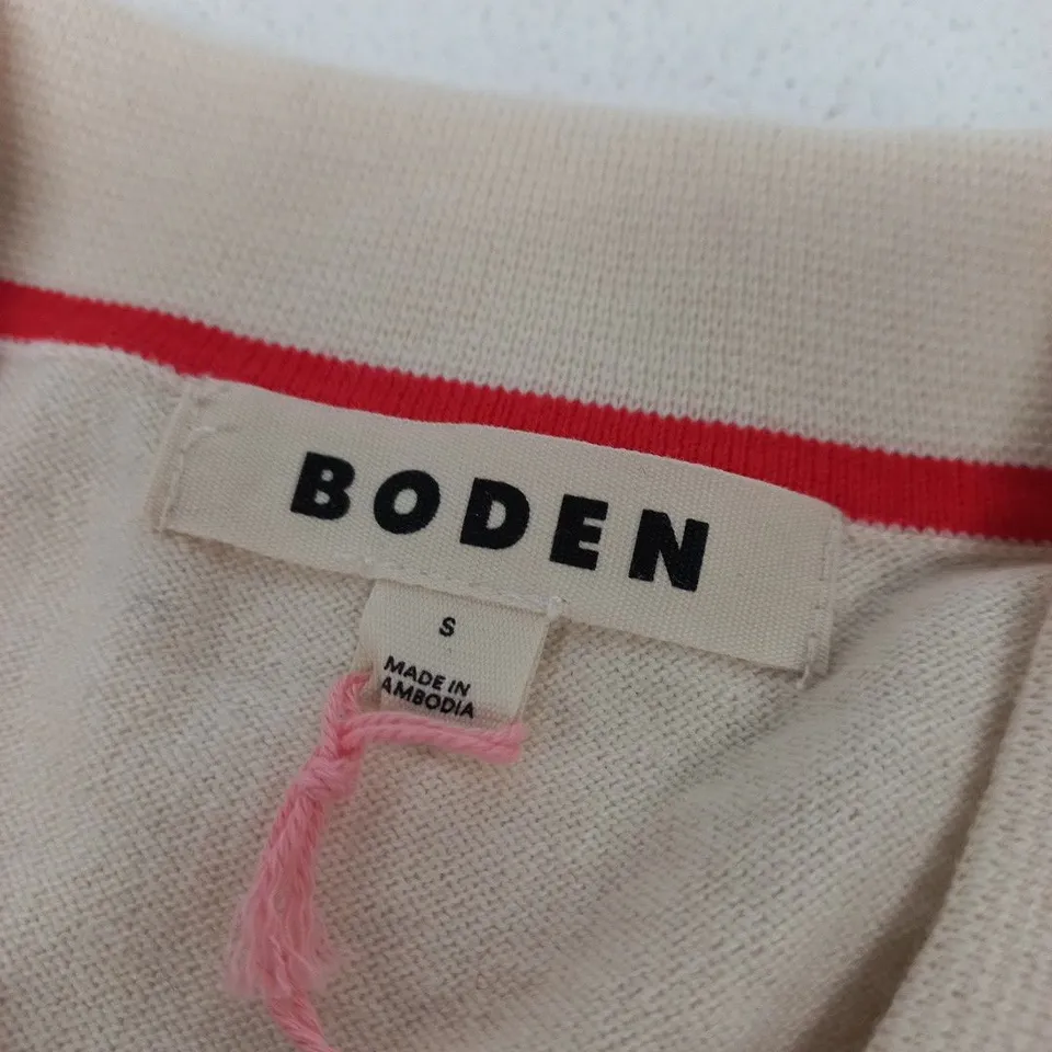 BODEN WOMEN’S KNIT CARDIGAN – STRIPED CREAM & NAVY, UK S