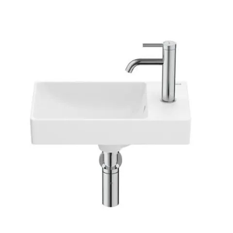 BRAND NEW BOXED ROCA ONA COMPACT 45X26CM R/H BASIN 1TH - MATT WHITE