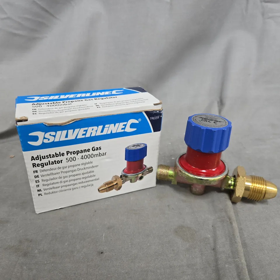 BOXED SILVERLINE ADJUSTABLE PROPANE GAS REGULATOR (500-4000MBAR)