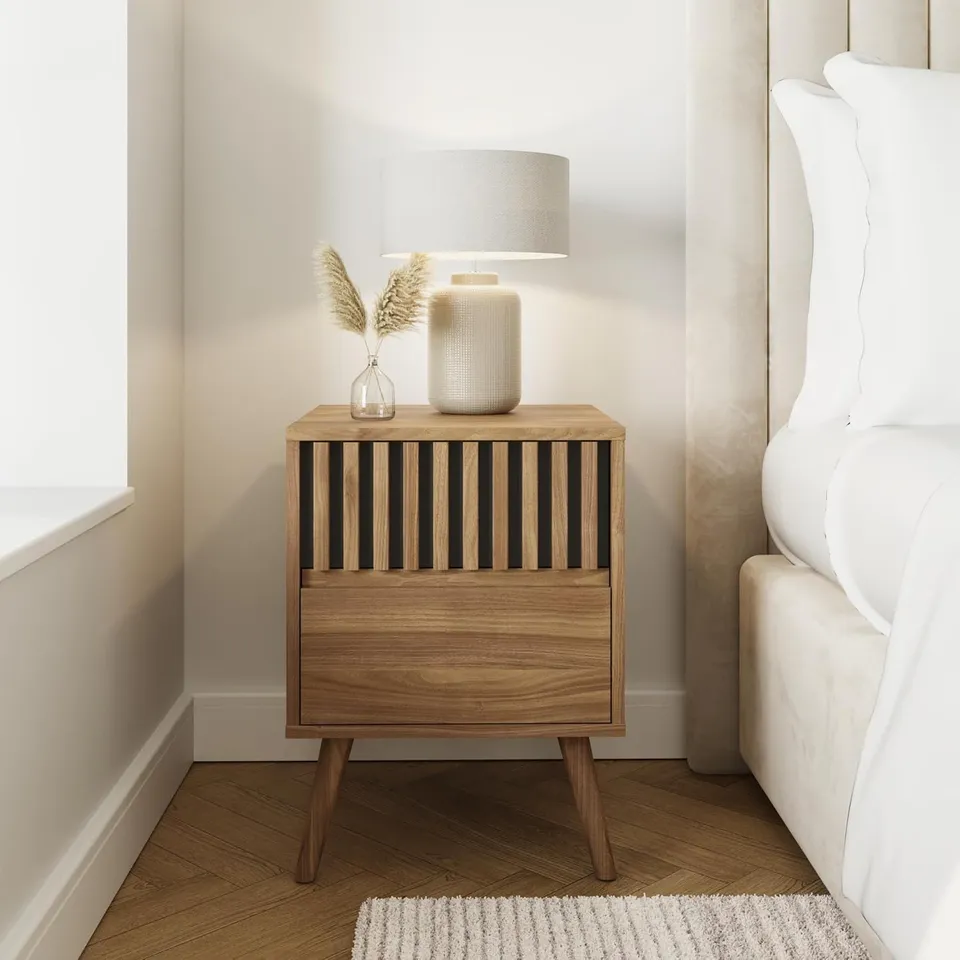 BOXED GFW ROWAN 2 DRAWER BEDSIDE TABLE - OAK (1 BOX)