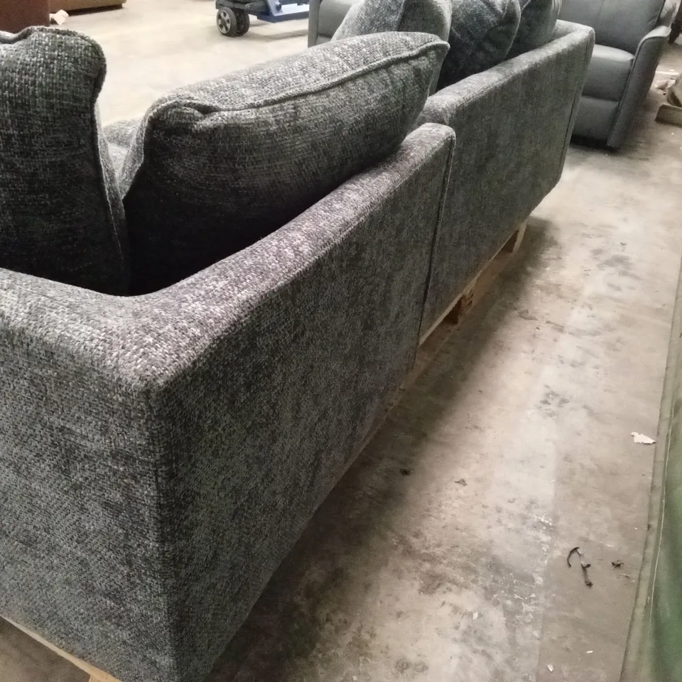 SANDERSON RIGHT HAND FABRIC CORNER CHAISE SOFA - GREY RRP £1249
