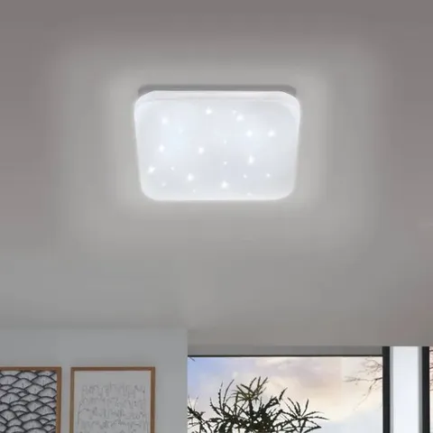 BOXED EGLO FRANIA-S 33CM LED SQUARE CRYSTAL EFFECT FLUSH WALL AND CEILING LIGHT