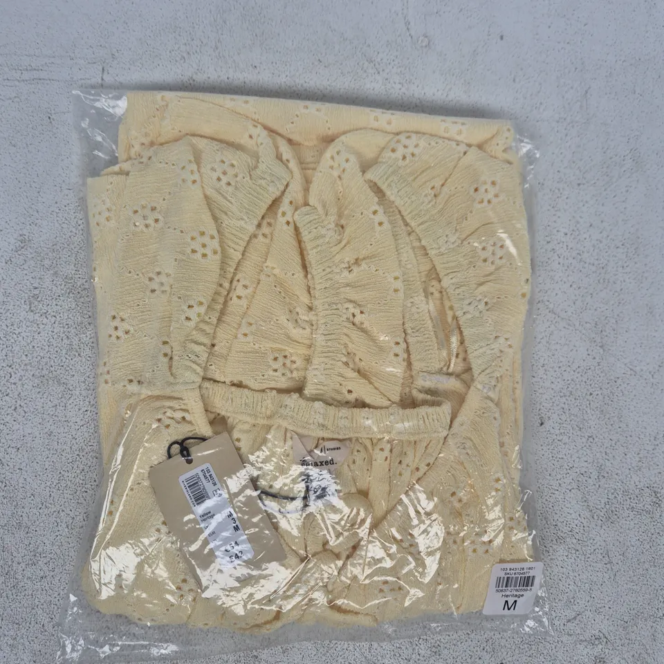 BAGGED RIVER ISLAND RELAXED HERITAGE DRESS IN YELLOW SIZE MEDIUM