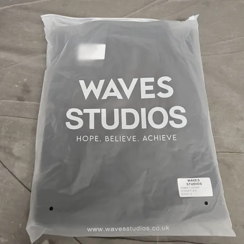 BAGGED WAVES STUDIOS WOMENS JOGGERS IN BLACK - SMALL