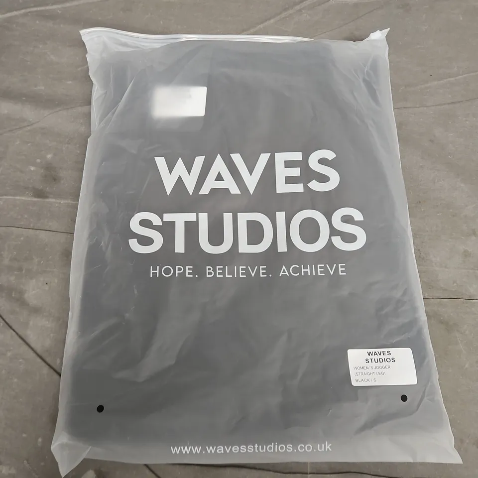 BAGGED WAVES STUDIOS WOMENS JOGGERS IN BLACK - SMALL