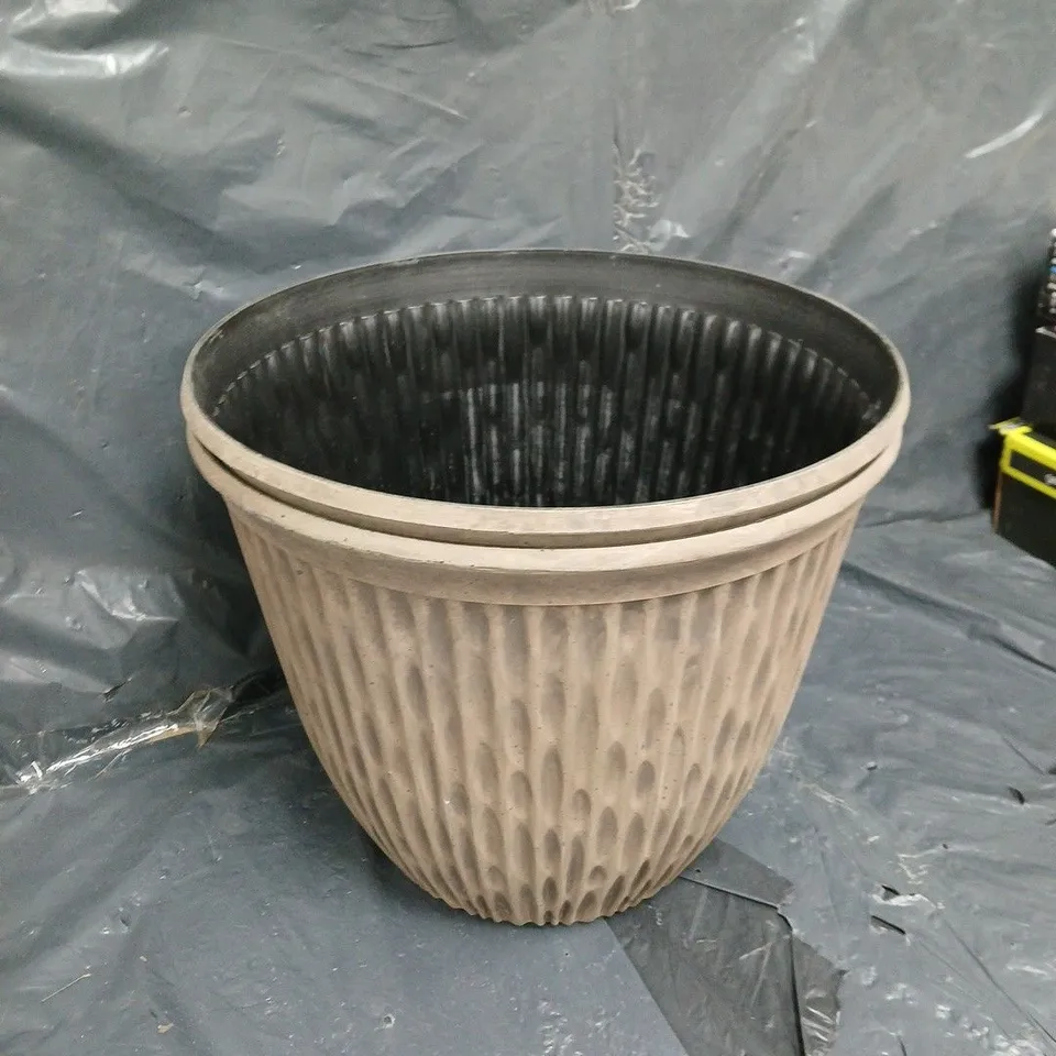 PAIR OF BROOKLYN PLANTERS - FAUX ROCK (15")