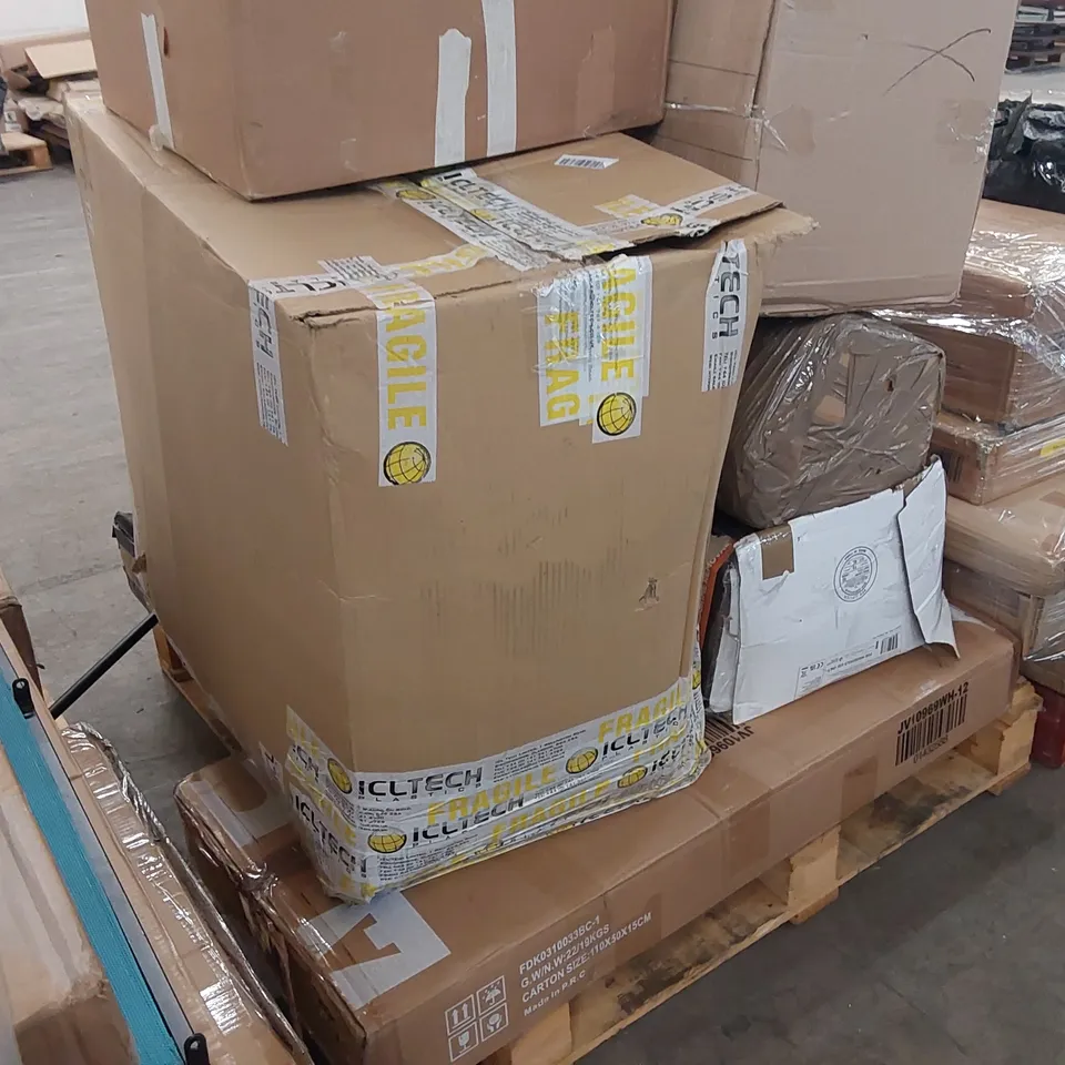 PALLET OF ASSORTED FURNITURE PARTS AND CONSUMER GOODS 