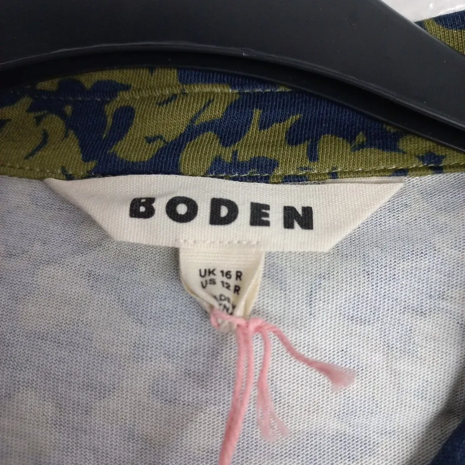 BODEN WOMEN’S DRESS – UK 16R, NAVY & OLIVE PRINT