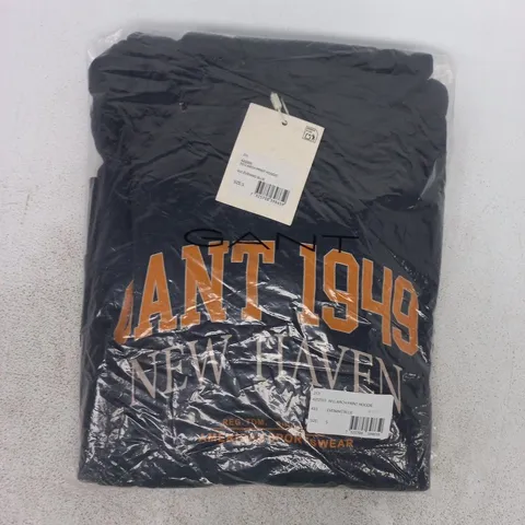 BAGGED GANT REG ARCH PRINT HOODIE IN EVENING BLUE SIZE SMALL