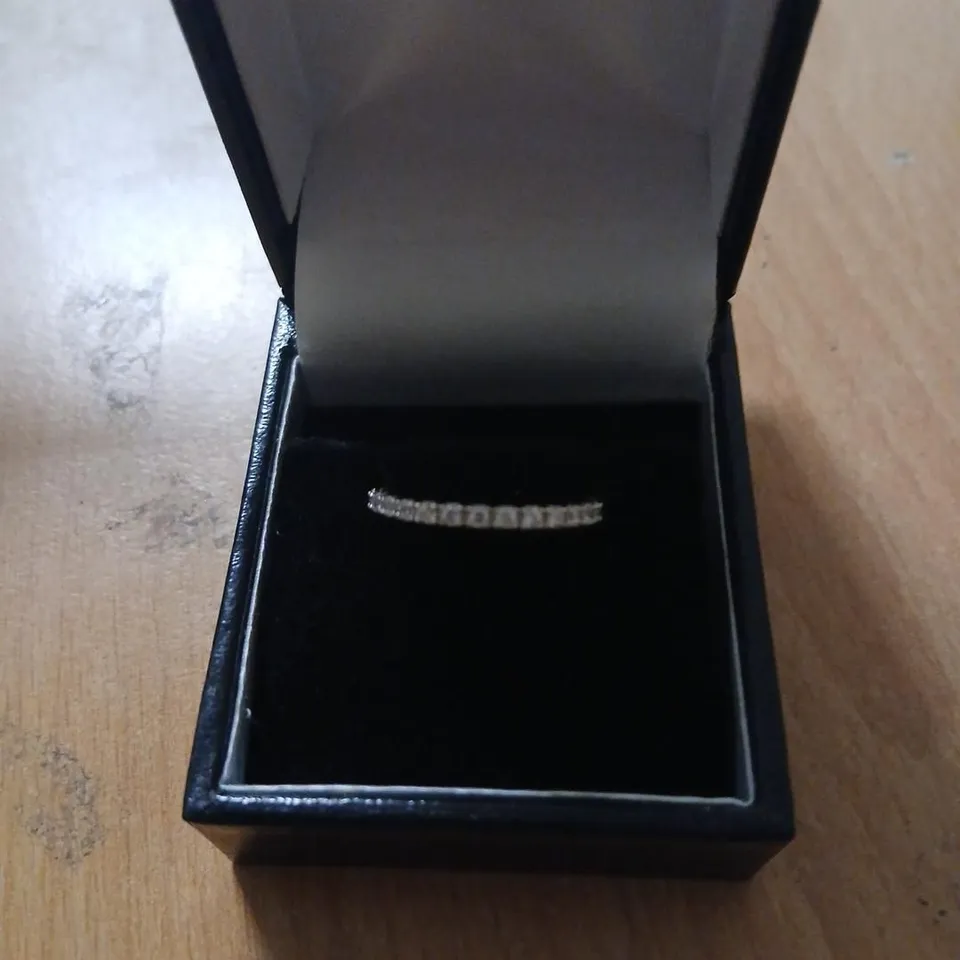 DIAMONIQUE 0.3CT TW PLATINUM PLATED MINI ICON RING STERLING SILVER