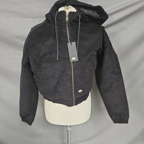 DICKIES CORDUROY HOODED JACKET IN BLACK SIZE XS