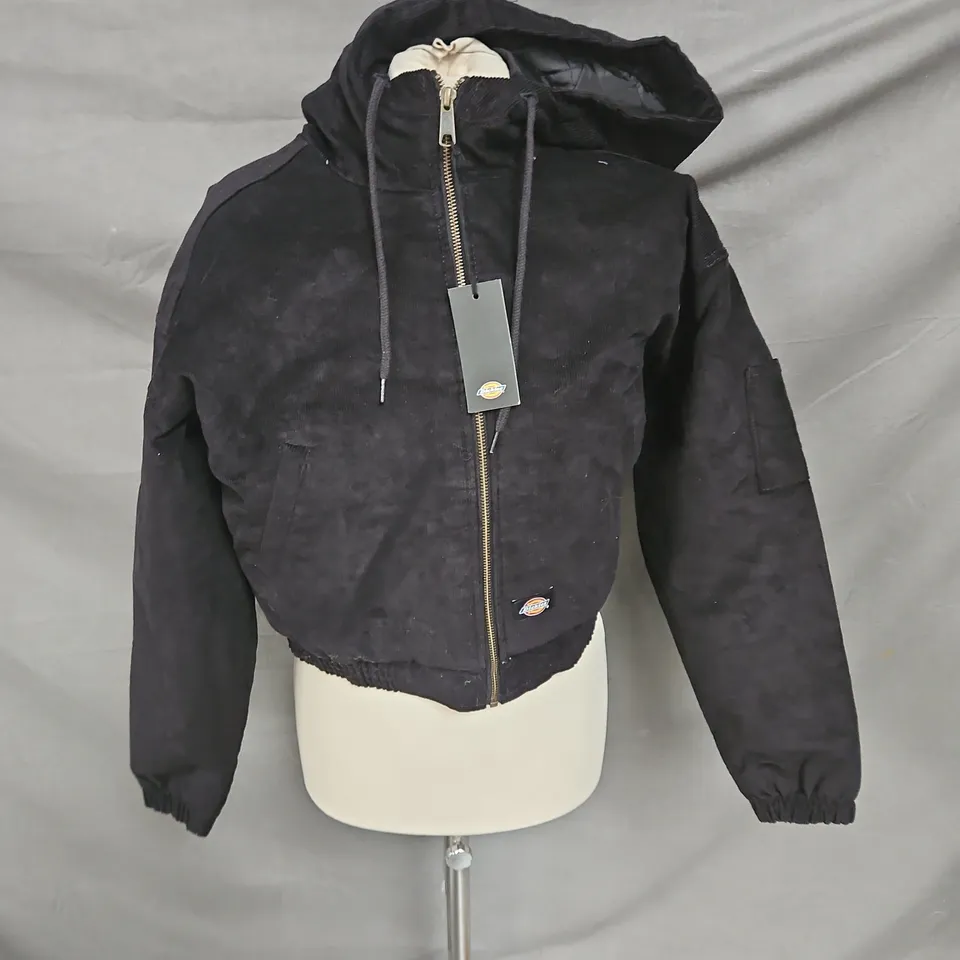 DICKIES CORDUROY HOODED JACKET IN BLACK SIZE XS