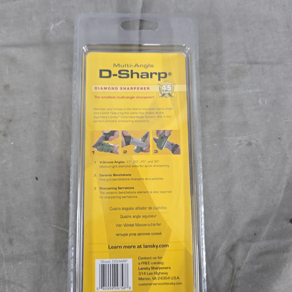 LANSKY D-SHARP MULTI-ANGLE DIAMOND SHARPENER – HANDHELD KNIFE SHARPENER (BLISTER PACKAGING)