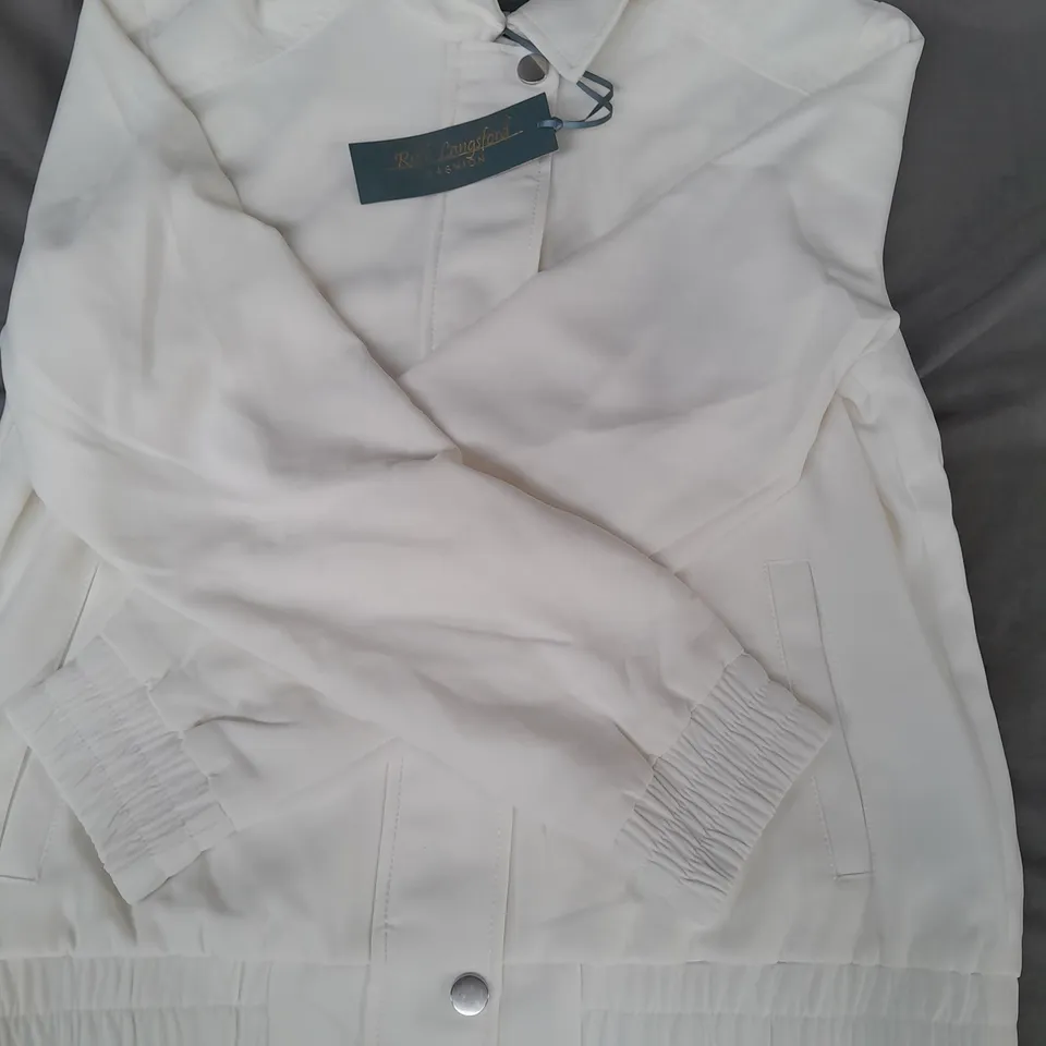 RUTH LANGSFORD JACKET IN CREAM SIZE 10